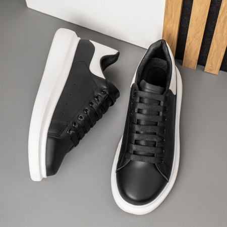 Tenisi barbati cu siret negru cu alb MOD14024, 2, modlet.ro