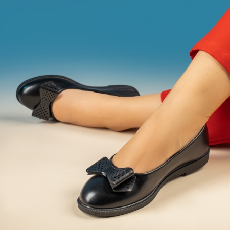 Balerini dama cu talpa joasa si fundita negri MOD11661, 3, modlet.ro