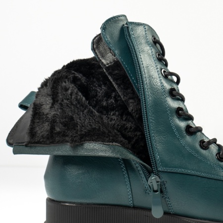 Bocanci dama cu siret si catarama verzi MOD12627, 2, modlet.ro