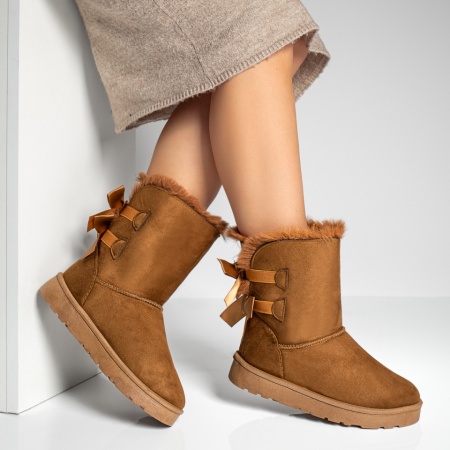 Cizme dama cu fundite la spate maro suede MOD07106, 3, modlet.ro