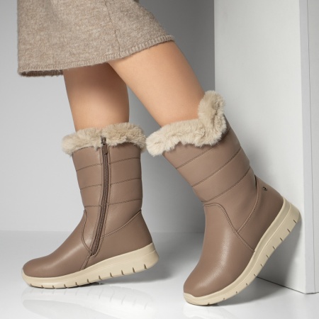 Cizme dama, Cizme dama cu talpa groasa khaki MOD12849, modlet.ro