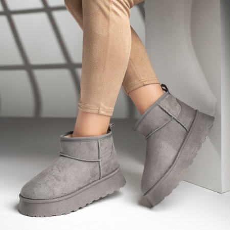 Cizme dama scurte gri suede MOD12590, 4, modlet.ro