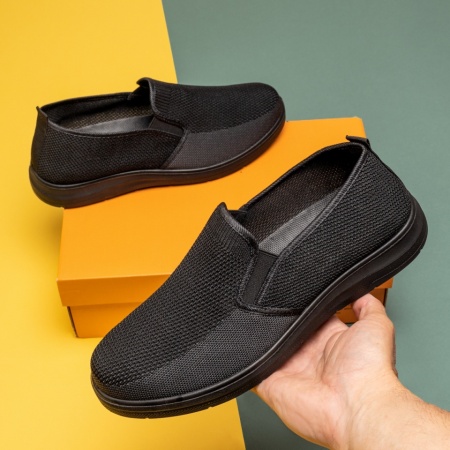 Espadrile barbati cu talpa joasa negri DAN6, 2, modlet.ro