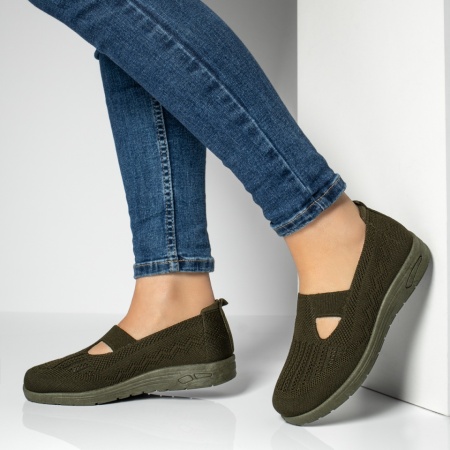 Incaltaminte dama, Espadrile dama cu talpa joasa din material textil verzi MOD13062, modlet.ro