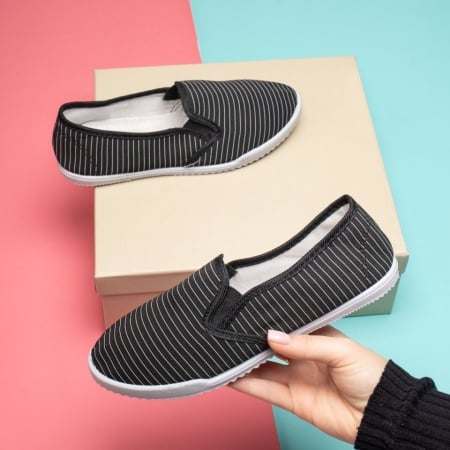 Espadrile dama cu talpa joasa negru cu alb ZEF12011, 2, zeforia.ro