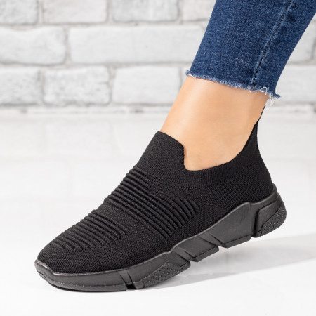 Espadrile sport dama, Espadrile sport dama cu talpa groasa negre MOD10150, modlet.ro