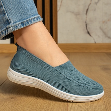 Espadrile sport dama cu talpa joasa si perforatii albastre ZEF13056, 4, zeforia.ro