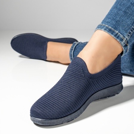 Espadrile sport dama, Espadrile sport dama din material textil albastru inchis MOD13053, modlet.ro