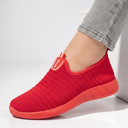 Espadrile sport dama din material textil rosii MOD05094, 2, modlet.ro