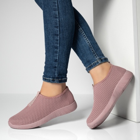 Incaltaminte dama, Espadrile sport dama din material textil roz MOD13057, modlet.ro