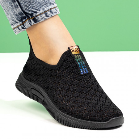 Espadrile sport dama negre cu perforatii ZEF08413, 3, zeforia.ro