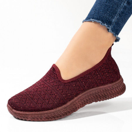 Reduceri incaltaminte dama, Espadrile sport dama visinii cu strasuri ZEF10997, zeforia.ro