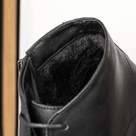 Ghete barbati cu siret si fermoar negre din Piele naturala MOD14074, 2, modlet.ro