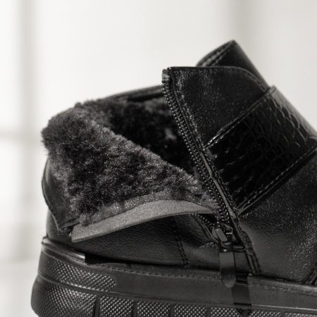 Ghete dama cu fermoar si scai negre MOD14098, 2, modlet.ro