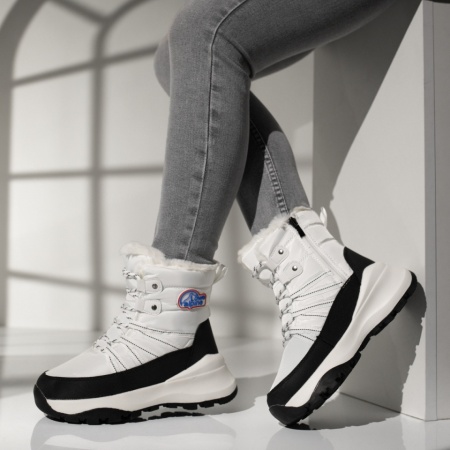 Ghete dama cu talpa groasa albe MOD14082, 2, modlet.ro