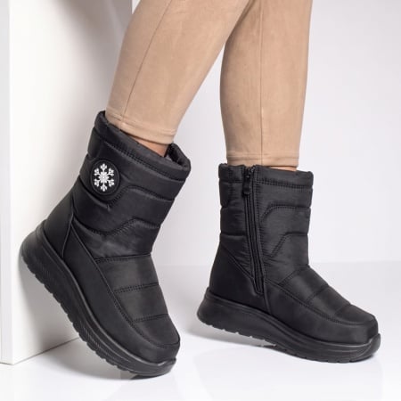 Ghete dama din fas cu talpa groasa negre GINA37, 2, modlet.ro