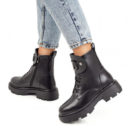 Ghete dama negre cu siret si fermoar MOD07024, 4, modlet.ro