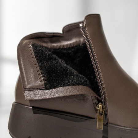 Ghete dama scurte cu fermoar khaki MOD14083, 2, modlet.ro