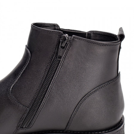 Ghete din Piele naturala barbati negre cu fermoar MOD02510, 4, modlet.ro