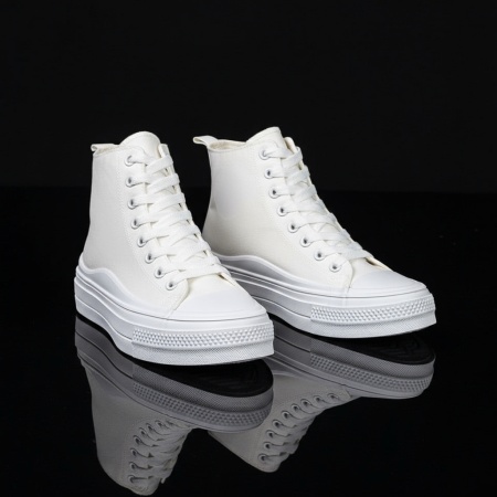 Ghete sport dama cu talpa groasa albe MOD07978, 3, modlet.ro