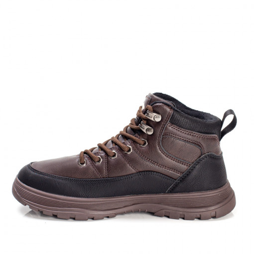 Ghete unisex negru cu maro inchis sport cu siret MOD07363, 2, modlet.ro