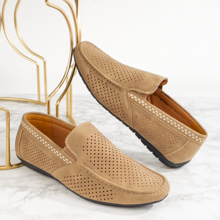 Mocasini barbati, Mocasini barbati cu perforatii maro MDL09049 - modlet.ro