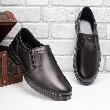 Pantofi barbati casual negri din Piele naturala MOD11277, 1, modlet.ro
