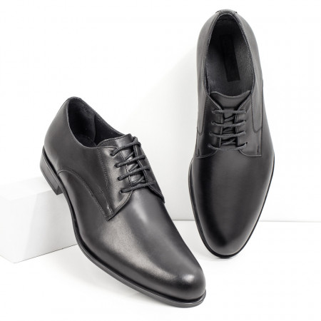 Incaltaminte barbati, Pantofi barbati eleganti cu siret negri din Piele naturala MOD08767, modlet.ro
