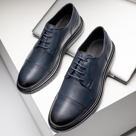 REDUCERI INCALTAMINTE, Pantofi casual albastri barbati din Piele naturala MOD11914, modlet.ro