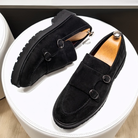 Incaltaminte barbati, Pantofi casual barbati cu talpa groasa negri MOD13720, modlet.ro
