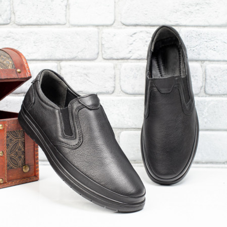 REDUCERI INCALTAMINTE, Pantofi casual barbati din Piele naturala negri MOD10206, modlet.ro