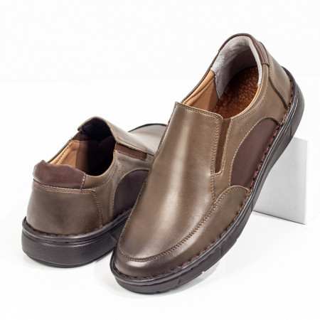 Pantofi casual barbati, Pantofi casual barbati maro din Piele naturala ZEF08288 - zeforia.ro