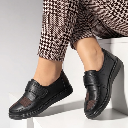 Pantofi casual cu talpa joasa si inchidere cu scai negri IOANA9, 2, modlet.ro