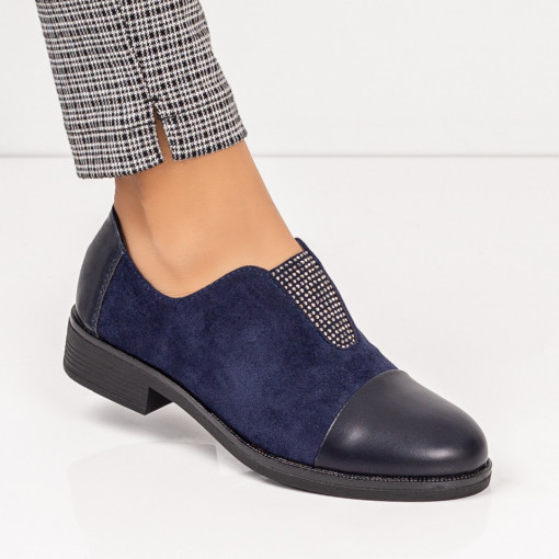 Pantofi casual dama albastri din material textil MDL01681