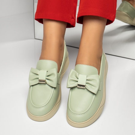 Pantofi casual dama cu fundita verzi MOD10951