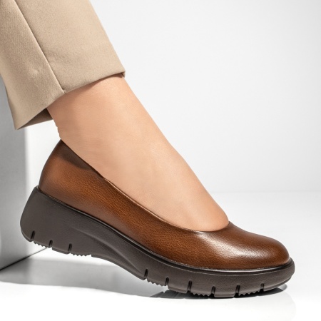 Pantofi casual dama cu platforma maro MOD13012, 3, modlet.ro