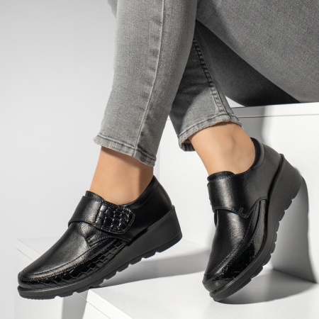 Pantofi casual dama cu platforma negri MOD06218, 2, modlet.ro