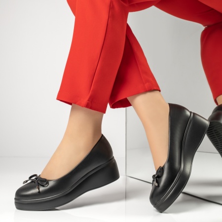 Pantofi casual dama, Pantofi casual dama cu platforma si fundita negri MOD13373, modlet.ro