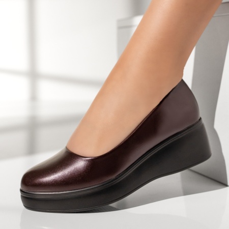 Pantofi dama, Pantofi casual dama cu platforma visinii MOD01902, modlet.ro