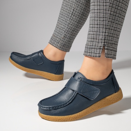 Pantofi casual dama cu scai albastri din Piele naturala DORA40, 3, modlet.ro