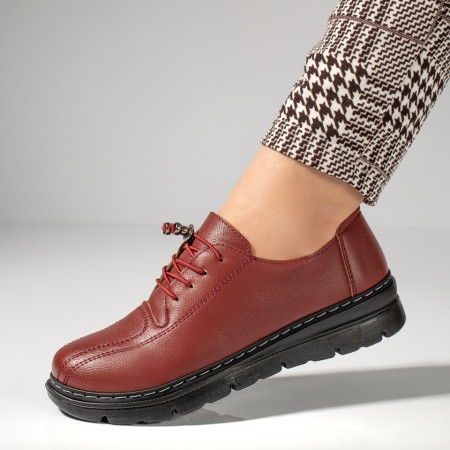 Pantofi casual dama, Pantofi casual dama cu siret elastic rosii MOD12982, modlet.ro