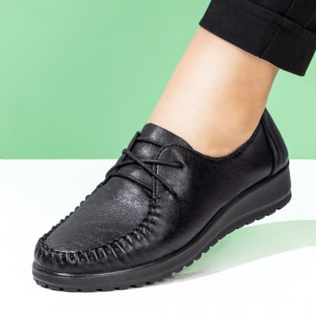 Pantofi casual dama cu siret negri ZEF03863, 2, zeforia.ro