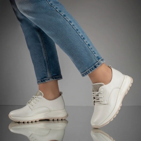 Pantofi casual dama cu strasuri albi NINA7, 2, modlet.ro