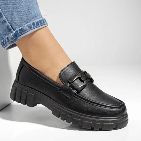 Pantofi casual dama cu talpa groasa negri DORA47, 3, modlet.ro