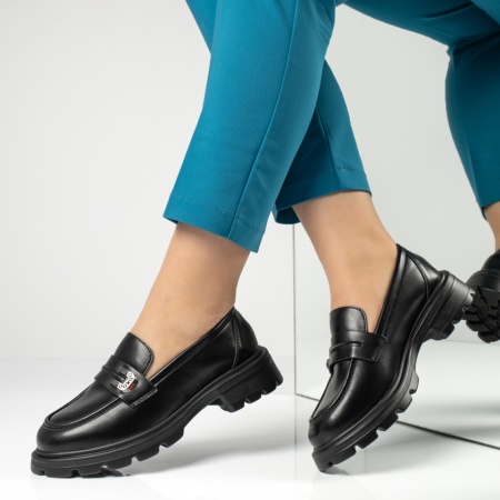 Pantofi casual dama cu talpa groasa negri IRIS20, 2, modlet.ro