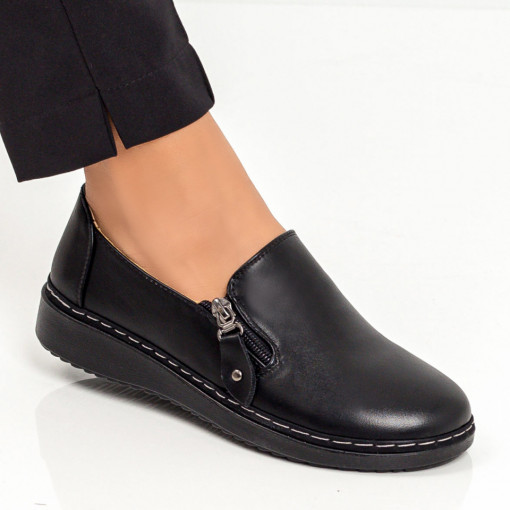Pantofi casual dama, Pantofi casual dama negri cu fermoar ZEF05908 - zeforia.ro