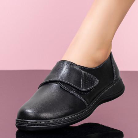 Pantofi casual dama negri cu scai din Piele naturala MOD06740, 3, modlet.ro