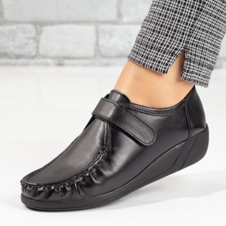 Pantofi casual dama, Pantofi casual dama negri din Piele naturala MOD03670, modlet.ro