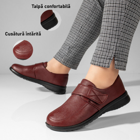Pantofi casual dama, Pantofi casual dama rosii cu scai MOD10943, modlet.ro