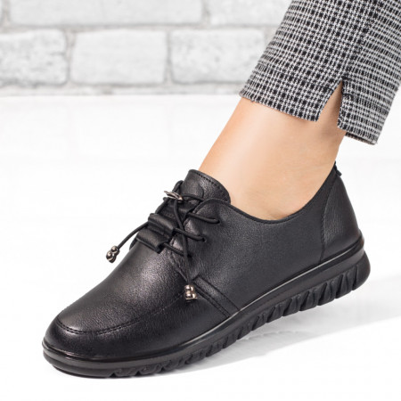 Pantofi dama, Pantofi dama casual cu siret elastic negri MOD00017, modlet.ro